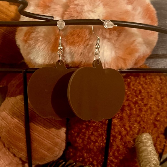 🍂Leopard Print Pumpkin Dangling Earrings - Picture 5 of 5